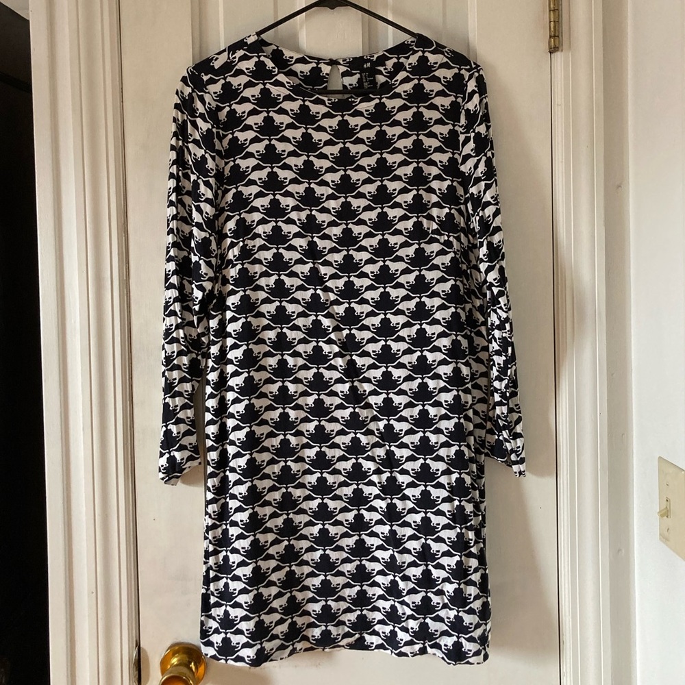Black and White Cat Print Dress